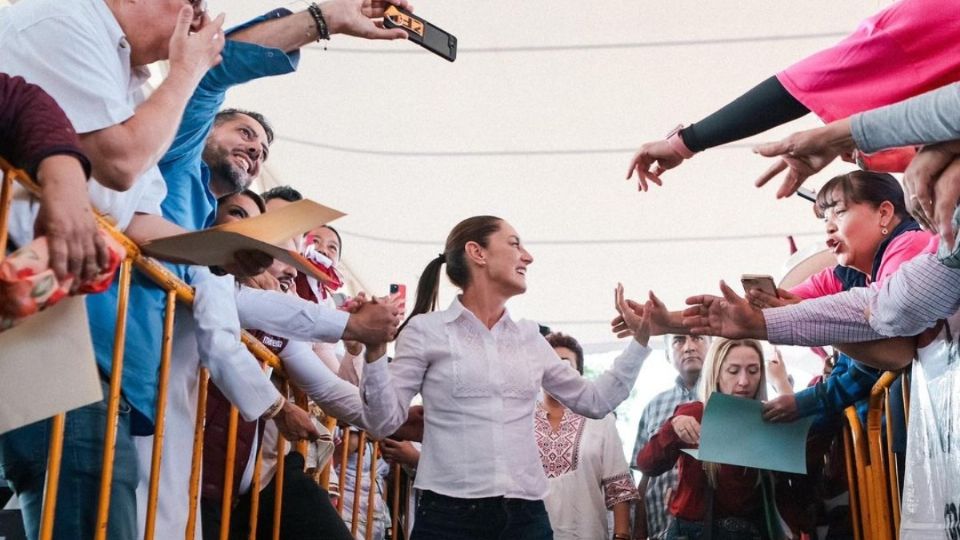 Claudia Sheinbaum durante un evento de precampaña.