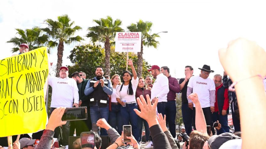 Abarrotan glorietas de Tijuana en apoyo a Claudia Sheinbaum y Montserrat Caballero