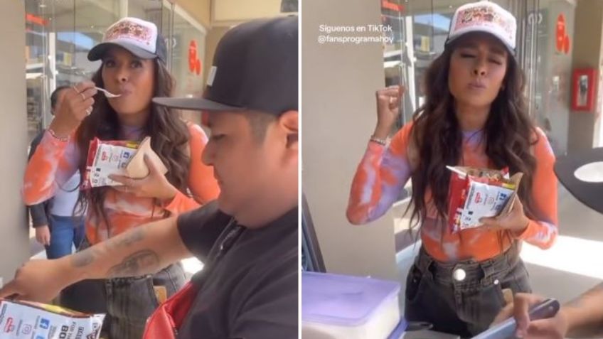 Galilea Montijo no pierde la humildad, fue captada comiendo dorilocos en la calle