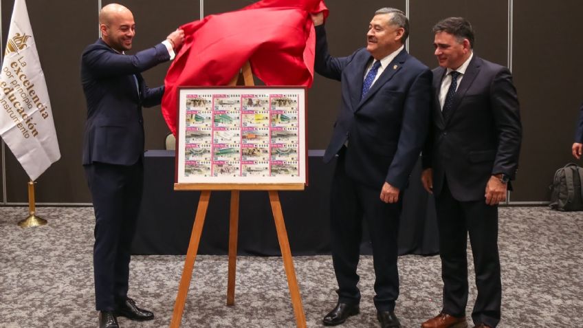 Conmemora UANL 200 aniversario de primera cátedra de derecho en Nuevo León con cachito de la Lotería Nacional Recibidos