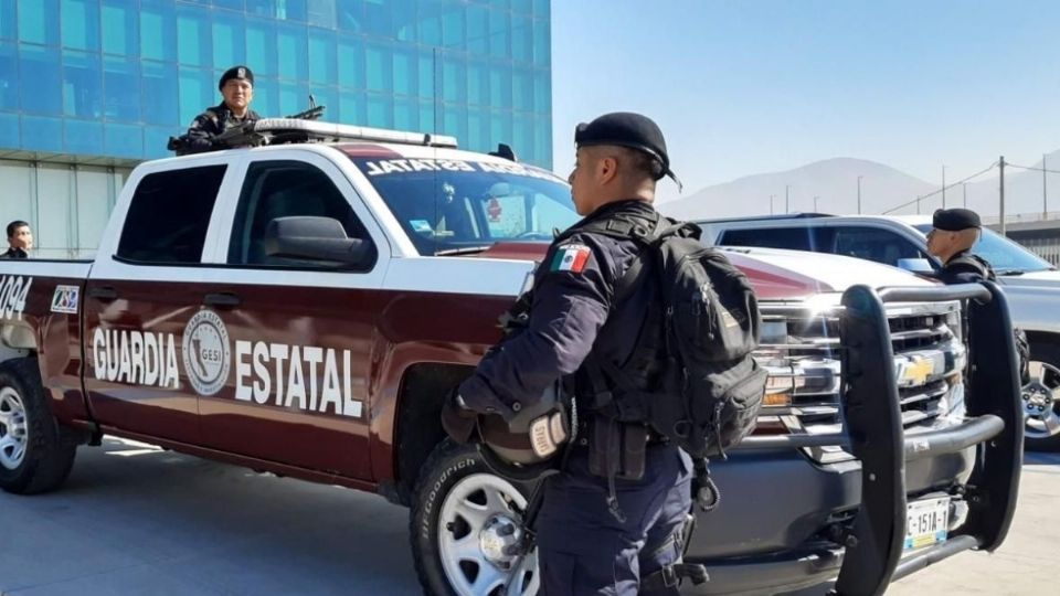 Policía del estado de Tamaulipas realiza labores de vigilancia.