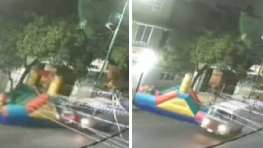 Combi embiste inflable en el que varios niños jugaban en calles de Iztapalapa, hay heridos