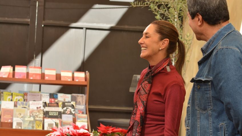 Claudia Sheinbaum visita la librería de Javier Corral en Chihuahua