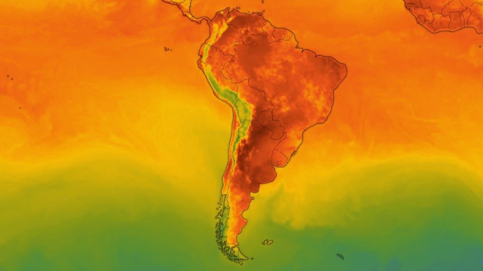 Las altas temperaturas van desde Argentina y hasta Colombia.