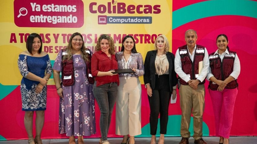 Docentes de secundaria de Colima reciben ColiBecas computadoras