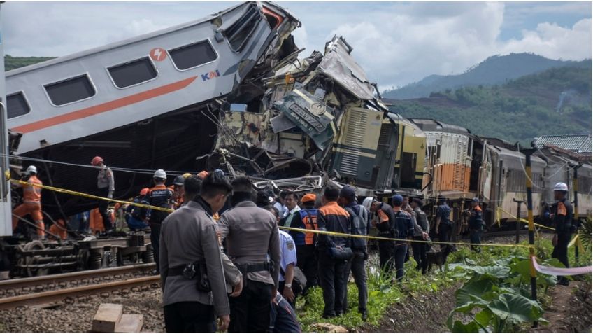 Tragedia en Indonesia: al menos 4 personas murieron en fuerte choque de trenes