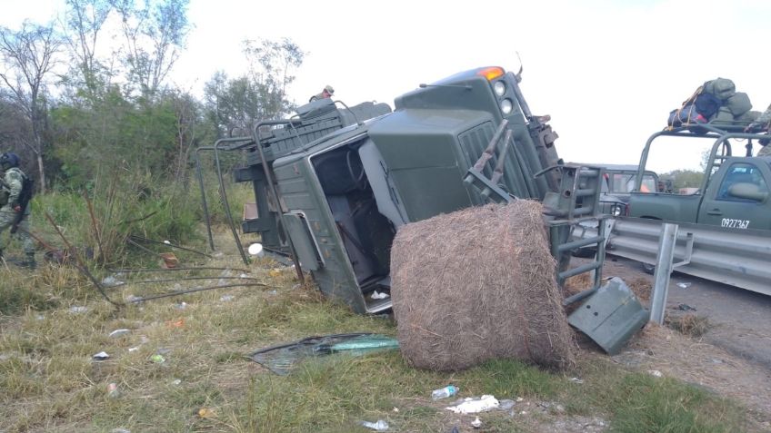 Accidente de vehículo militar en carretera de Tamaulipas deja 19 soldados lesionados