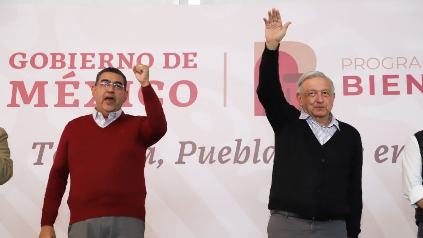 AMLO y Sergio Salomón refrendan trabajo conjunto en 2024 para consolidar 4T en Puebla