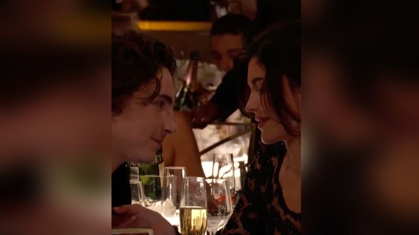 VIDEO | Timothée Chalamet y Kylie Jenner protagonizan tierno beso en los Golden Globes 2024