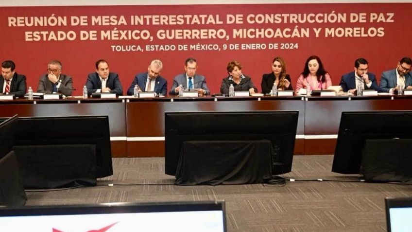 Delfina Gómez encabeza la reunión Interestatal con sus homólogos de Michoacán, Guerrero y Morelos