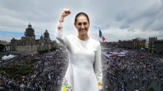 La presidenta Claudia Sheinbaum arriba a Palacio Nacional en el Zócalo