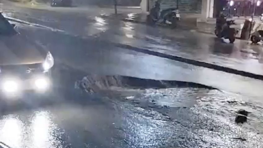 Enorme bache destroza un automóvil en Cuautitlán Izcalli: VIDEO