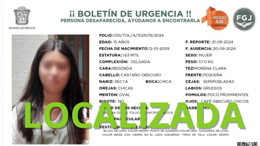 Localizan a Jaqueline en Veracruz menor de 15 años que había desaparecido en Edomex, culpan a su maestra