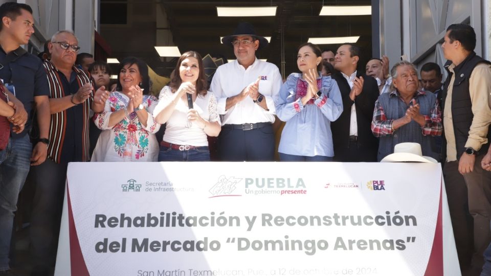 El mandatario presidió la inauguración de la rehabilitación del Mercado Municipal 'Domingo Arenas' en San Martín Texmelucan