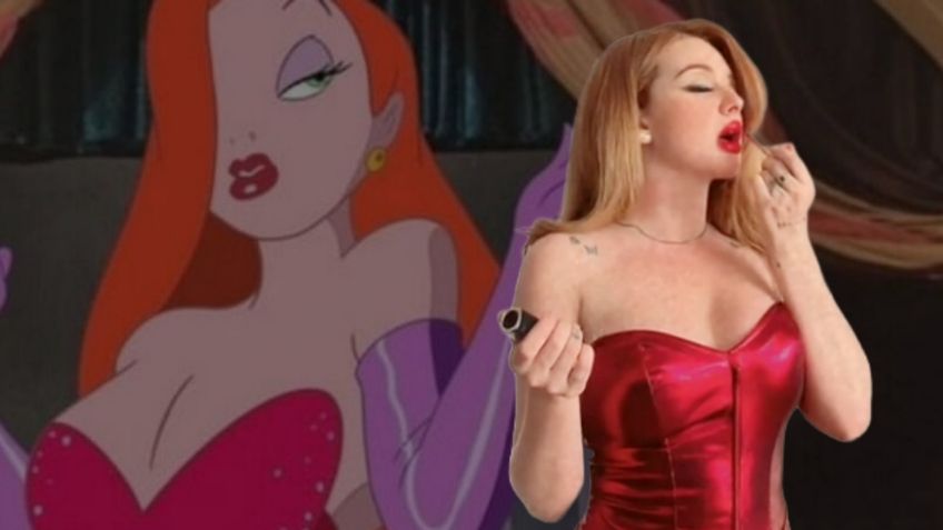 Briggitte Bozzo presume disfraz con vestido rojo y la comparan con Jessica Rabbit: VIDEO