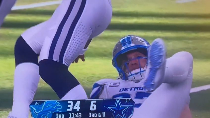 VIDEO: Aidan Hutchinson, estrella de los Detroit Lions, sufre terrible lesión en la pierna contra los Cowboys