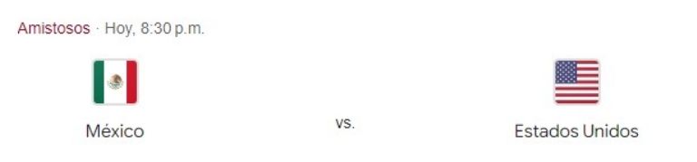 mexico vs estados unidos horario y a qué hora ver
