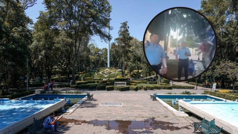 De manera grosera y prepotente, el agente no permitió que el hombre disfrazado se tomara fotografías con los niños y sus familias.
