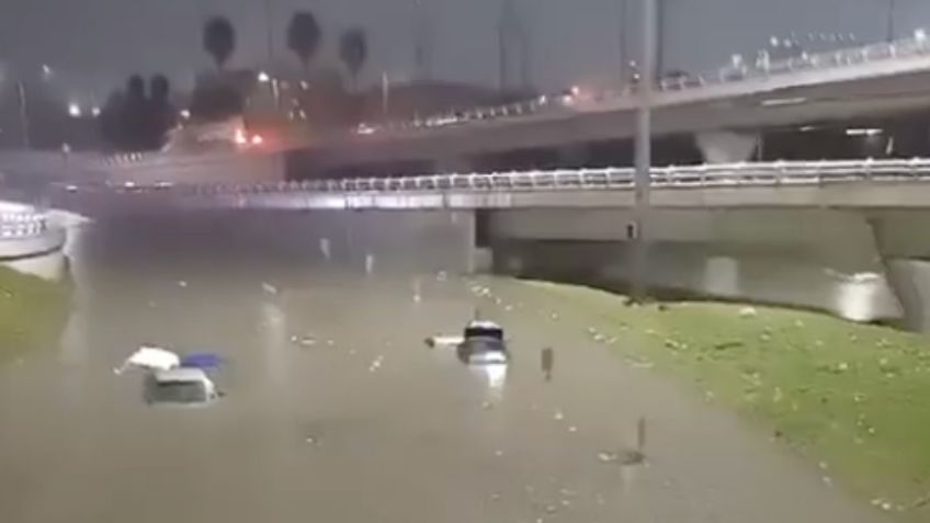 VIDEOS: lluvias intensas dejan severas inundaciones y vehículos atrapados en Monterrey