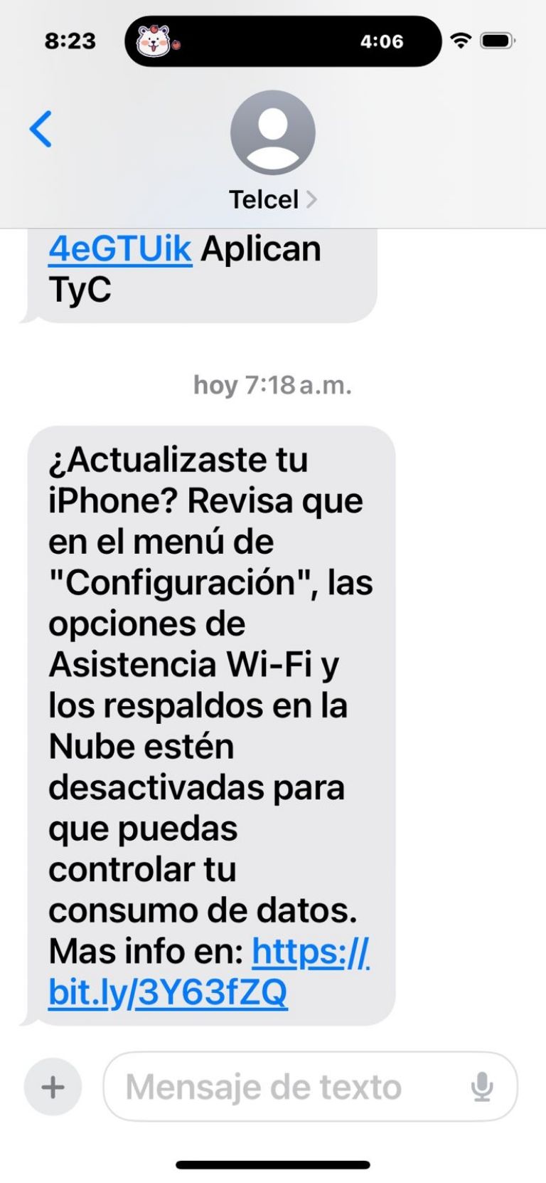 telcel datos