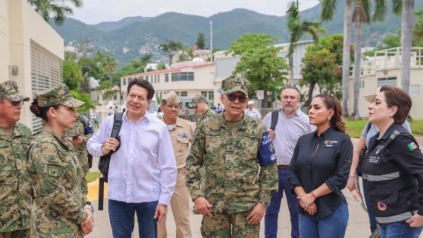 Mario Delgado evalúa afectaciones a las escuelas  de Acapulco y la costa de Guerrero por el paso del huracán John