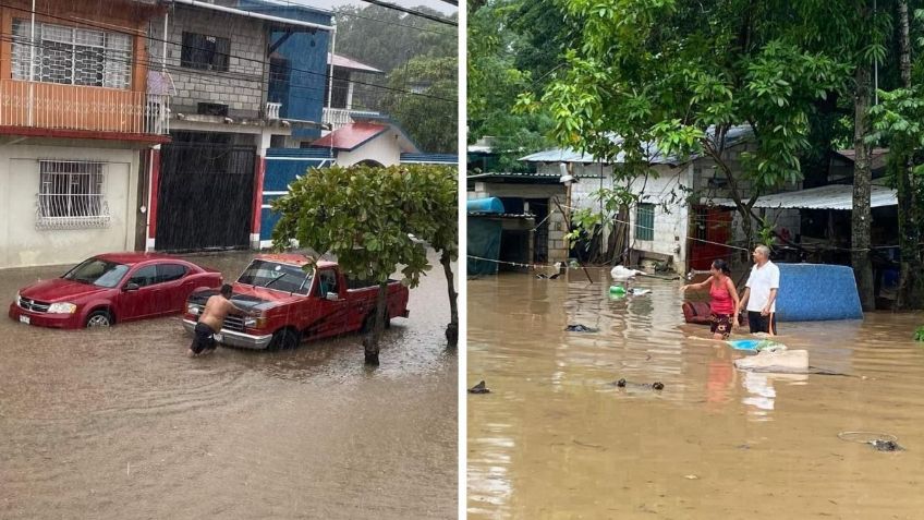 "Nadine" deja lluvias torrenciales e inundaciones en el Istmo de Tehuantepec