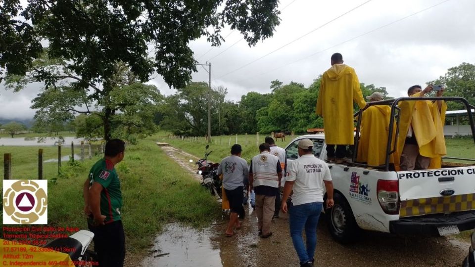 Protección Civil en Chiapas por las lluvias de Nadine