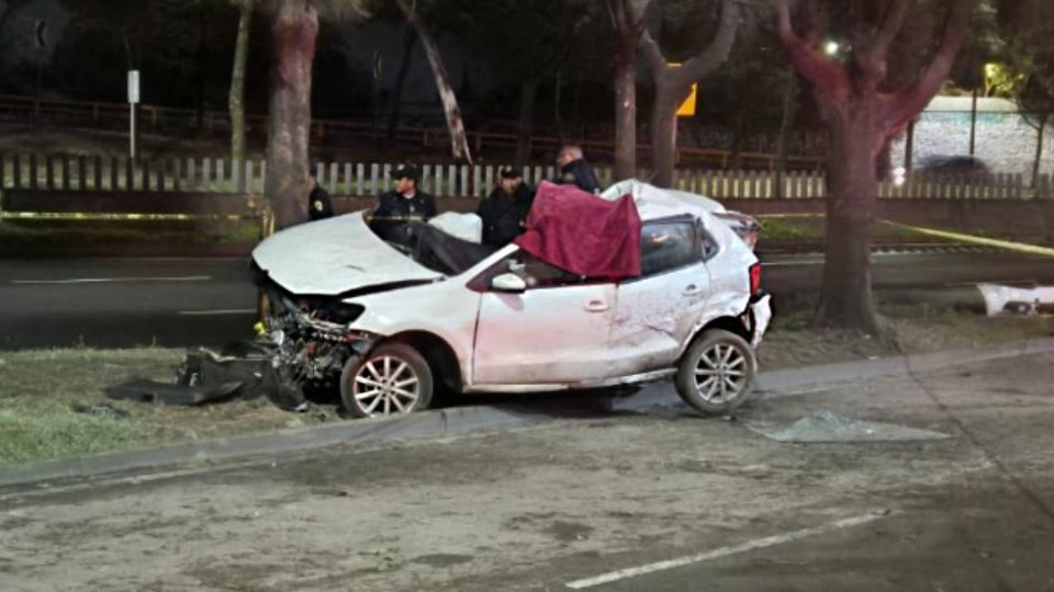 Hombre queda prensado tras chocar con un árbol en Río San Joaquín