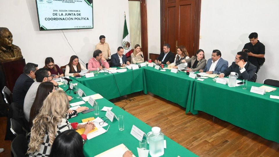 La Junta de Coordinación Política se reunió este martes en el Congreso.