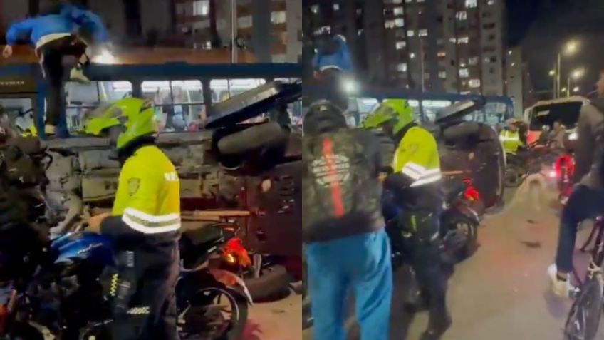 VIDEOS: automovilista causa terror y arrolla a motociclistas, a uno de ellos lo arrastró