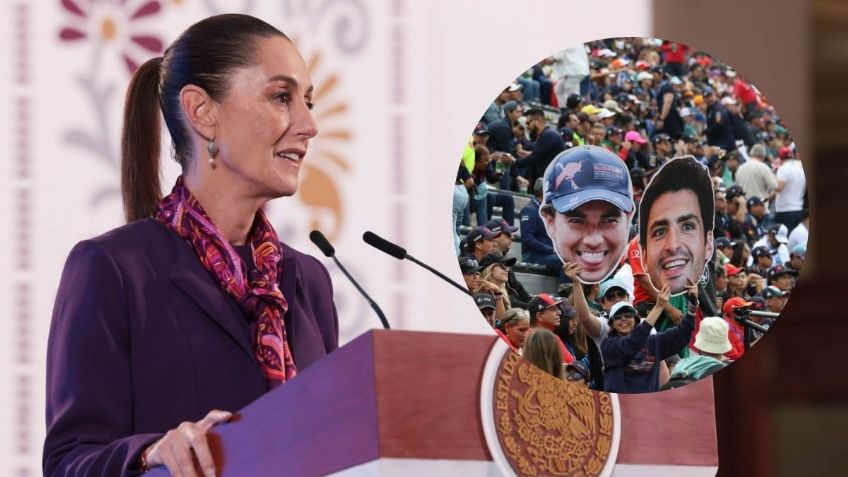 Claudia Sheinbaum felicita a Checo Pérez tras el Gran Premio de México