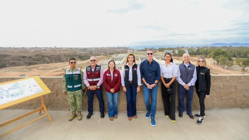 Marina del Pilar y Gavin Newsome supervisan avance de obra en planta tratadora de agua en San Antonio de los Buenos