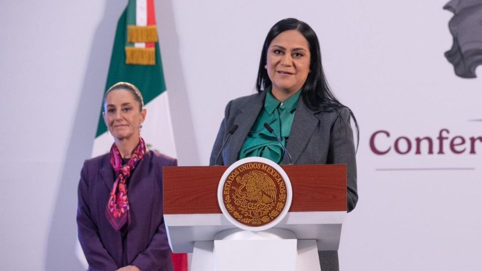 La secretaria de Bienestar, Ariadna Montiel Reyes, participó en la conferencia Mañanera del Pueblo