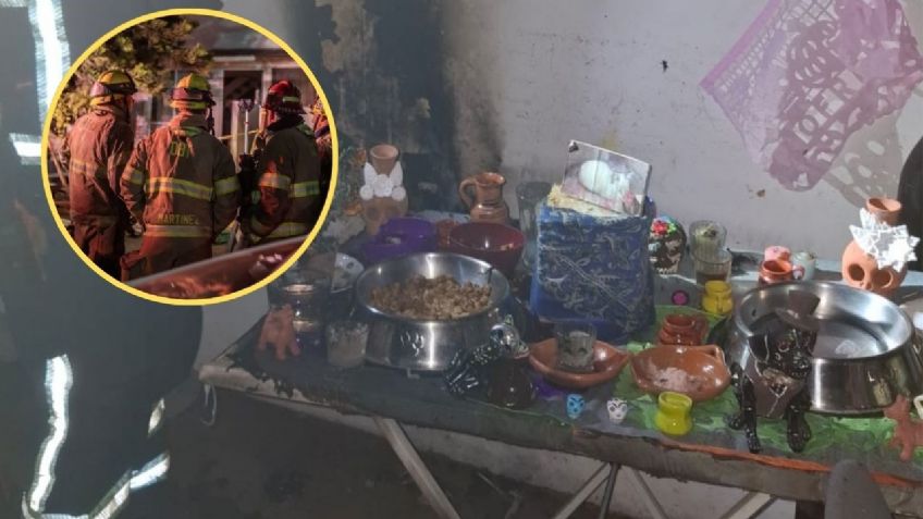 Una ofrenda de Día de Muertos provoca incendio dentro de departamento en Tlalpan