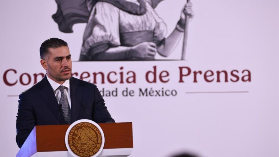 Harfuch durante la conferencia de prensa de Claudia Sheinbaum