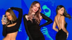 ¡Hermosa y aterradora! Belinda se adelanta al Halloween y enseña a transformar un minivestido negro en disfraz para las fiestas