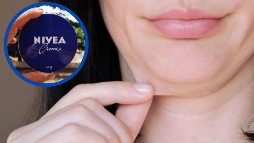 El truco con crema Nivea de lata azul para reducir la papada y tonificar el rostro en cuestión de días