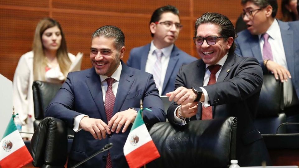 El senador por Coahuila, Luis Fernando Salazar, y el secretario de Seguridad y Protección Ciudadana, Omar García Harfuch.