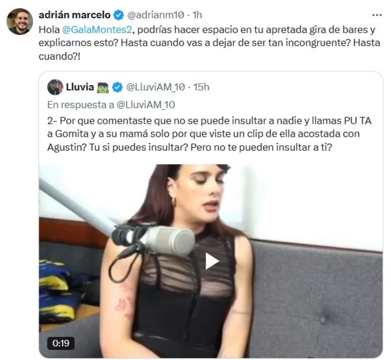 adrian marcelo gala montes pelea redes sociales