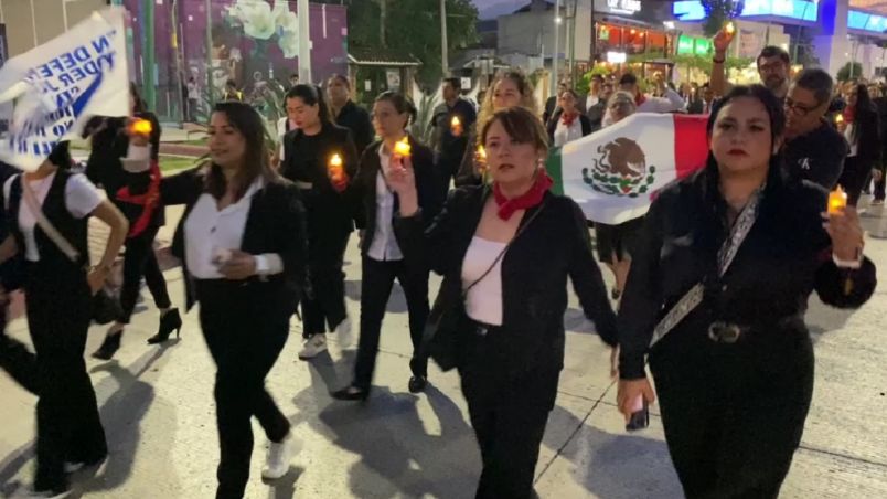 El contingenté partió del puente de colores al poniente de la capital chiapaneca.