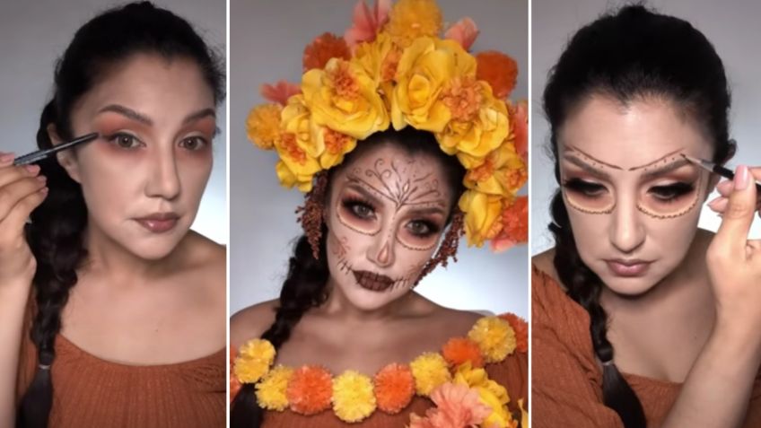 El paso a paso para hacer un maquillaje de catrina rápido y bonito | VIDEO