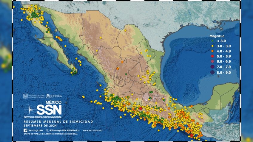 Septiembre concluye con casi 5 mil sismos en México: Sismológico Nacional