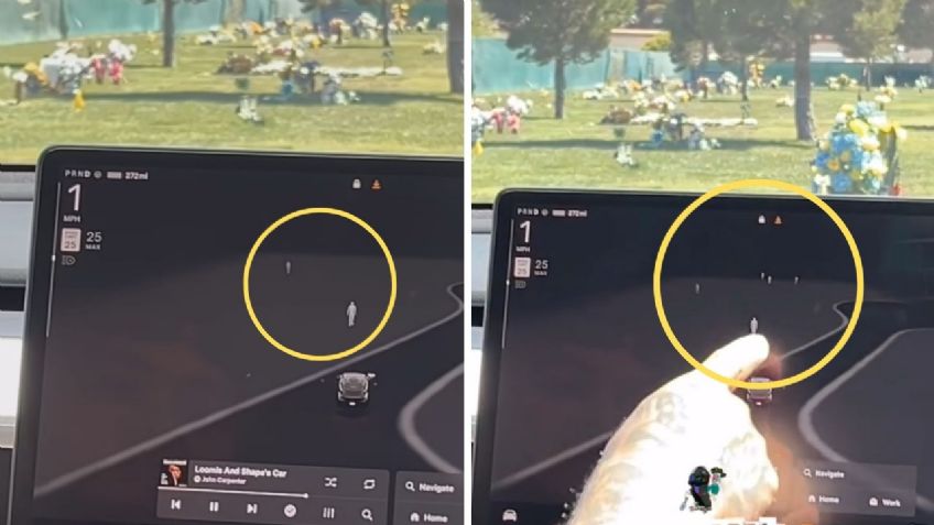 VIDEO: un Tesla detecta "fantasmas" en un cementerio y los muestra en su pantalla