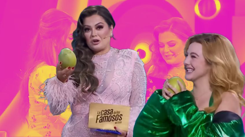 Mariana Echeverría le entrega un mango a Briggitte Bozzo como "ofrenda de paz" y agradece a La Rosa de Guadalupe por el capítulo de "Lady Mangos" | VIDEO