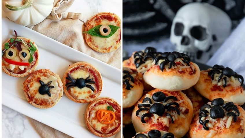 RECETA fácil y práctica para hacer mini pizzas en forma de fantasma y calabaza este Halloween