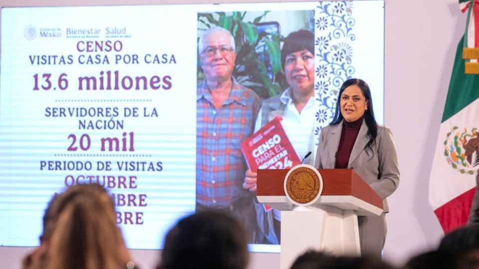 Ariadna Montiel, secretaria del Bienestar, presentó el programa 'Salud Casa por Casa'.