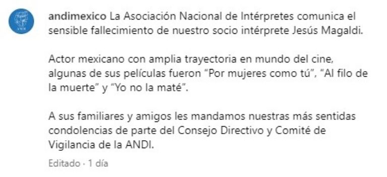 muere actor cine de oro Jesús Magaldi