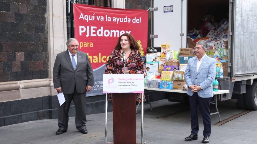 Poder Judicial Edomex hace entrega voluntaria de 1.7 toneladas de ayuda para damnificados de Chalco 