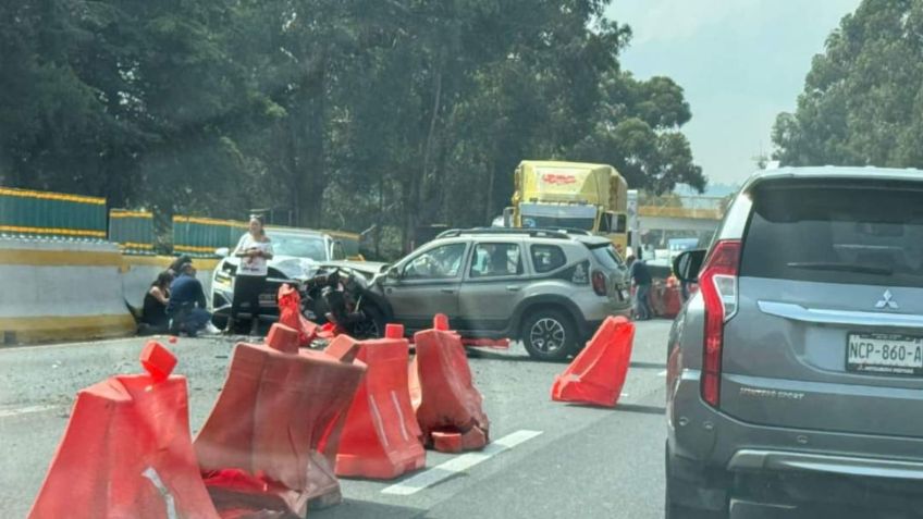 Carambola provoca caos en la México - Cuernavaca; hasta 4 kilómetros de fila