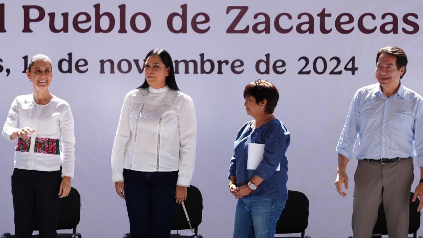 Mario Delgado acompaña a la presidenta Sheinbaum durante su encuentro con el pueblo de Zacatecas